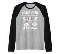 Natation ce Que Je Fais Piscine Nageur Nager Humour Manche Raglan