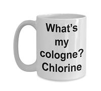 Natation Mug - Cadeau pour bain Teacher, Instructor, Team Coach, Papa, maman, bain pour fils ou votre fille - Ce que S My Cologne ? chlore 15oz blanc