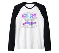 Natation Nageuse Crawl Brasse Papillon Amoureux Nageur Manche Raglan