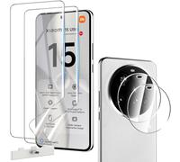 Natbok 2+2 Pièces Protection écran Xiaomi 15 Ultra 5G avec 2 Caméra Arrière Protecteur, Anti-Rayures et Sans Bulles TPU Flexible Film Facile à Installer Xiaomi 15 Ultra Protection D'écran