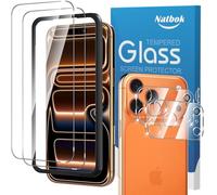 Natbok 2+2 Pièces Verre Trempé pour iPhone 17 Pro Max/18 Pro Max 6,9", Protection avec Caméra Arrière Protecteur, [Sans Bulles] HD Protection d'écran pour iPhone 18 Pro Max, Outil D'alignement Facile