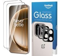 Natbok 2+2 Pièces Verre Trempé pour OnePlus 15 5G avec Caméra Arrière Protecteur, [Sans Bulles] [Anti-Rayures] Protection d’écran pour One Plus 15, HD Transparent Verre,Facile à Installer