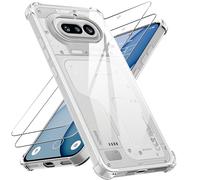 Natbok Clair Coque pour Nothing Phone 4a 5G, avec 2 Verre Trempé, Anti-Rayures TPU Etui de Protection Anti-jaunissement Ultra Mince Transparent Housse pour Nothing Phone 4a