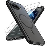 Natbok Coque pour Google Pixel 10a 5G avec 2 Verre Trempé, Compatible avec Magsafe, Magnétique Étui Translucide Mat Arrière Anti-Rayures Fine Housse Protection Case pour Pixel 10a, Noir