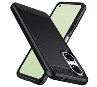 Natbok Coque Zenfone 10/9 en TPU souple avec texture brossée et antidérapante, protection antichoc militaire, noire