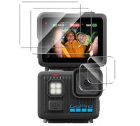 Natbok Lot de 2 protecteurs d'écran compatibles avec GoPro Lit Hero + 2 protecteurs d'objectif d'appareil photo, film en verre trempé 9H, HD transparent résistant aux rayures pour accessoires GoPro