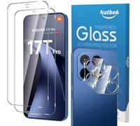Natbok Verre Trempé pour Xiaomi 17T Pro/15T/15T Pro 5G, 2 Protection d'écran avec 2 Caméra Arrière Protecteur Sans Bulles Anti-Rayures HD Transparent Facile à Installer pour Xiaomi Mi 17 T Pro