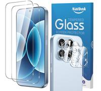 Natbok Verre Trempé pour Xiaomi Mi 17 5G 6,3 Pouces, 2+2 Pièces avec 2 Caméra Arrière Protecteur, Sans Bulles [Anti-Rayures] Protection d’écran pour Xiaomi 17, HD Transparent Verre, Facile à Installer