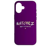 Natchez Mississippi - Logo Aquarelle Natchez MS Coque pour iPhone 16