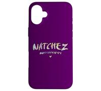 Natchez Mississippi - Logo Aquarelle Natchez MS Coque pour iPhone 16 Plus