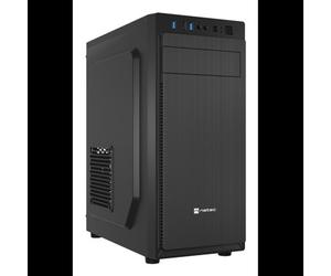 NATEC Aracanta Midi Tower Noir, ATX/micro ATX/Mini-ITX, 1x3.5", 1x5.25", 3x2.5", Vent arrière 1x80mm, USB 3.2 Gen 1, USB 2.0, Refroidisseur CPU 16.4cm