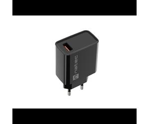 NATEC Chargeur Secteur Universel 18W Noir - USB-A 3.0 Quick Charge 3.0 - 5V/3A, 9V/2A, 12V/1.5A - 100-240V - Réf. NUC-2058