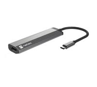 NATEC Fowler Slim Avec fil USB 3.2 Gen 1 (3.1 Gen 1) Type-C Noir, Chrome