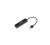 Natec Hub USB 2.0 DRAGONFLY 3-ports + RJ45, Black G