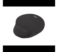 NATEC NPF-0783 : Tapis de souris noir 225x245mm, surface tissu monochromatique, gel, base caoutchouc antidérapante, repose-poignets intégré, épaisseur 22mm