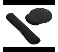 NATEC NPF-2195 Tapis de souris Noir 230x250mm, surface tissu monochrome, base caoutchouc antidérapante, avec repose-poignet, épaisseur 2.5cm.