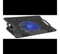 NATEC NPL-2252 Dipper 2 Refroidisseur pour PC portable jusqu'à 17.3" (43.9cm), ventilateur 180mm 650tr/min 24cfm, USB, éclairage bleu, ABS/Métal, Noir