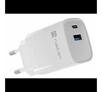 NATEC NUC-2140 Chargeur Secteur Universel 30W, USB-C Power Delivery 3.0, USB-A Quick Charge 3.0, GaN, Compatible 100-240V, Protection Surtension/Surintensité