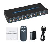 NATEFEMIN Commutateur audio vidéo AV RCA 4 entrées 3 sorties, boîte de sélection audio stéréo vidéo L/R pour consoles de jeux DVD STB