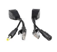 NATEFEMIN Lot de 2 adaptateurs répartiteurs d'alimentation PoE passifs sur Ethernet, câble répartiteur d'injecteur avec connecteur CC 5,5 x 2,1 mm 12 V Accessoires