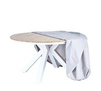 Naterial - Housse de protection pour table de jardin - Rond - H 60 x Ø 160 cm - Résistant aux UV - Imperméable - Aérateur - Système Hook-up breveté - Système pop-up - Gris clair