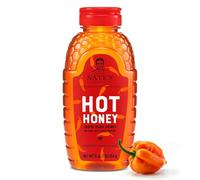 Nate's Hot Honey - Miel 100 % pur infusé avec des flocons de piment Habanero, goût primé - Bouteille souple de 473,6 g