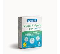 Natésis Oméga 3 Végétal® - Microalgue Schizochytrium Fermentée - DHA ≥ 250 mg/capsule - 100% Vegan, Sans Polluants Marins - Cœur + Cerveau + Vision