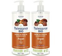 Natessance Crème de Douche Argan Bio et Fleur d’Oranger Peaux Sèches Gel(S) 2x1000 ml