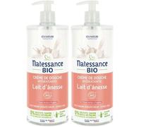 Natessance Crème de Douche au Lait d’Ânesse Bio Peaux Sèches et Sensibles Baume 2x1000 ml