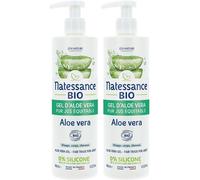 Natessance Gel d’Aloe Vera Bio Hydratant et Apaisant Visage Corps Cheveux Gel(S) 2x400 ml