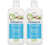 Natessance Huile de Coco Vierge Bio 100 % Pure Première Pression à Froid 2x250 ml