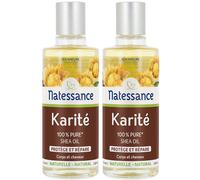 Natessance Huile de Karité Nourrissante Visage Corps Cheveux 2x100 ml