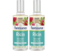 Natessance Huile de Ricin Fortifiante pour Cheveux et Ongles 2x50 ml