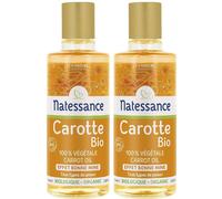 Natessance Macérât Huileux de Carotte Bio Éclat du Teint Visage et Corps Huile 2x100 ml