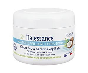 Natessance - Masque Capillaire Extra-Doux - Coco Bio & Kératine Végétale - Certifié Bio Cosmos Organic Pot de - 200 ml