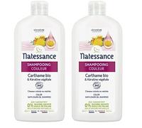 Natessance - Shampooing Couleur - Carthame Bio & Kératine Végétale - Certifié Bio Cosmos Organic - Flacon 100% Végétal - 500 ml (Lot de 2)