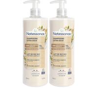 Natessance Shampooing Extra-Doux Bio Lait de Riz 500 ml (Lot de 2)