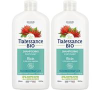 Natessance Shampooing Fortifiant à l’Huile de Ricin et Kératine Végétale 2x500 ml