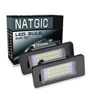 NATGIC 1 paire d'éclairage de Plaque d'immatriculation à LED 3528 puces 24SMD Ensemble de Lampe de Plaque d'immatriculation à LED étanche pour Serie 1 Serie 3 Serie 5 X5 X6 12V 3W - 6000K Blanc