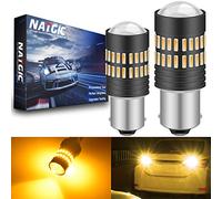 NATGIC 1156 BA15S 7506 1095 1141 Ampoules LED Jeux de puces à LED Ambre 2400LM 48-SMD 4014 avec projecteur pour feux de signalisation clignotants de recul (pack de 2)