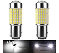 NATGIC 1157 BAY15D 7528 Ampoules LED Blanc xénon 3000LM 3014 SMD144-EX avec projecteur à lentille pour feux arrière inversés vers larrière, 12-24V (Paquet de 2)