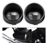 NATGIC 2 Pcs Moto Clignotants Lunettes Couvercle De Lentille Visière Style Indicateurs Lumière Couvercle De Lentille Accessoires De Moto pour Harley (Couvercle Noir et Lentille Fumée)
