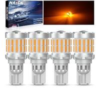 NATGIC 4 PCS 921 W16W Ampoule LED Ambre, 912 T15 Lampe de Recul à LED avec Lentille CANBUS Sans Erreur 12V - 36V 3500K 4000ML 33 Puces Ampoule de Recul de Voiture, Feux de Jour, Feux de Recul