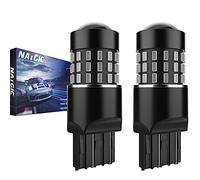 NATGIC 7443 7444NA 7440 7440NA Ampoules 3014SMD 54-EX extrêmement lumineuses avec projecteur à lentille pour feux arrière, feux de freinage, rouge 12-24 V (pack de 2)