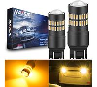 NATGIC 7443 T20 7440 7440NA 7441 992 Ampoules LED Jeux de puces LED Amber 2400LM 48-SMD 4014 avec projecteur pour clignotant latéral d'angle (clignotant)
