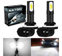 NATGIC 881 889 H27 Ampoules Antibrouillard LED 75W Dernières Puces Intégrées 3570 CSP 6500K Blanc Xénon et 2400LM pour Ampoules Antibrouillard Feu de Jour DRL Lampe de Conduite (Pack de 2)
