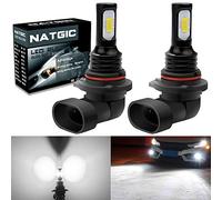 NATGIC 9006 HB4 Ampoules Antibrouillard LED 75W Dernières puces Intégrées 3570 CSP 6500K Blanc Xénon et 2400LM pour Ampoules Antibrouillard Feu de Jour DRL Lampe de Conduite (pack de 2)