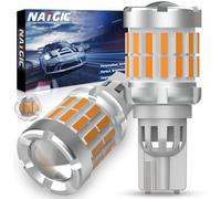 NATGIC 921 W16W Ampoule LED Ambre, 2 PCS 912 T15 Lampe de Recul LED avec Lentille CANBUS Error Free 12V-36V 3500K 4000ML 33pcs Chip pour Ampoule de Recul de Voiture, Feux de Jour, Feux de Recul