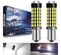 NATGIC BA9S BA9 1895 Ampoules LED Blanc xenon 1800LM 3014SMD 78-EX avec projecteur à lentille pour voyant, éclairage intérieur, feu de recul et feu clignotant, 6500K, 12-24V (2 pièces)