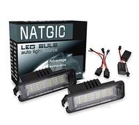 NATGIC éclairage de Plaque d'immatriculation à LED 3528 puces 18SMD étanche CanBus Sans Erreur Numéro de LED Ensemble de Lampe de Plaque d'immatriculation 12V 3W - 6000K Blanc (Lot de 2)